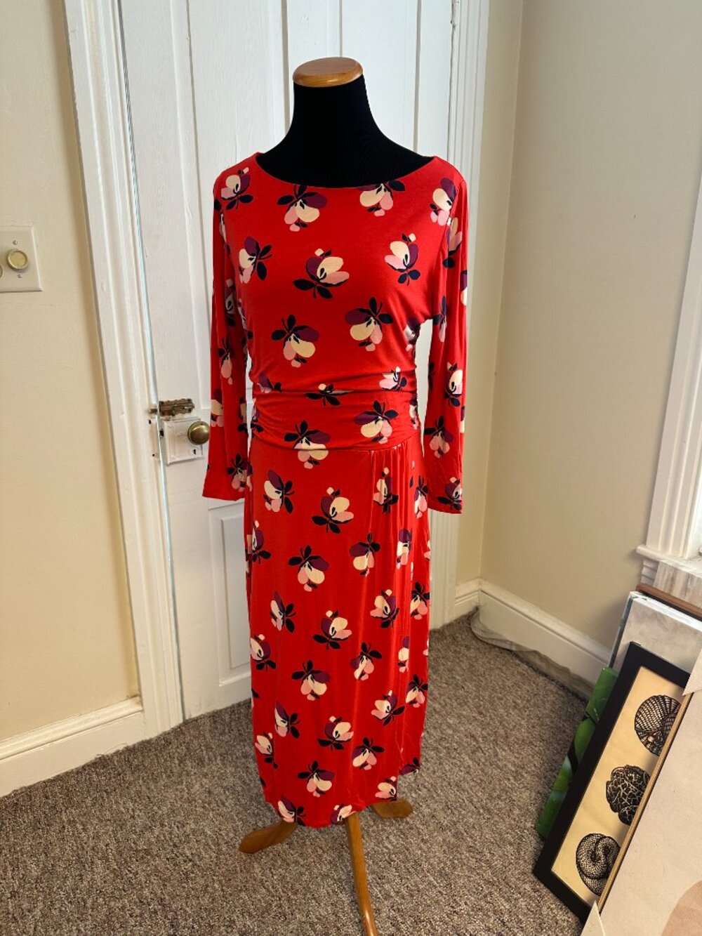 Boden Lottie Ruched Dress - Red 10L